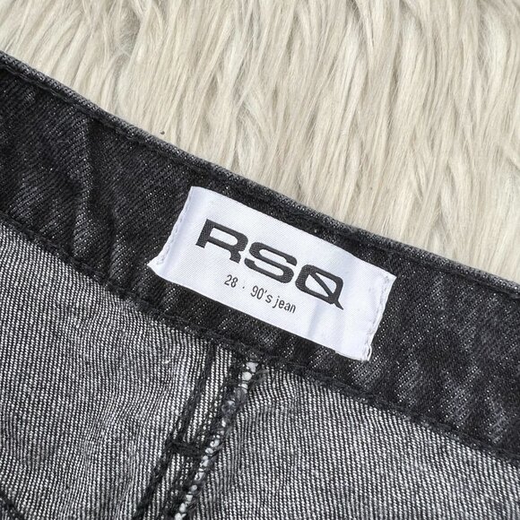 RSQ Women's Black Wash Distressed High Waisted 90's Jean - Picture 6 of 9